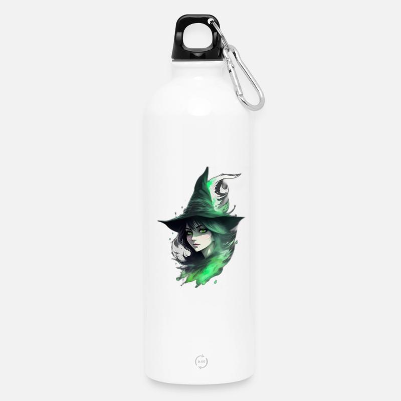 Hexe - Trinkflasche mit Karabiner 750 ml - Weiß