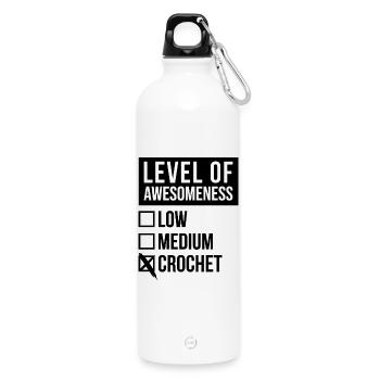 Crochet - Water Bottle with carabiner 750 ml - white - Front