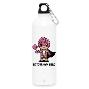 Soyez votre propre héros Donut Character - Gourde en inox avec mousqueton 750 ml - blanc - Devant