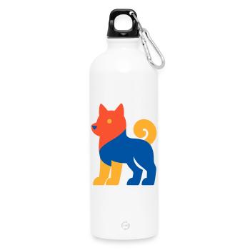 Chien Pop Art - Gourde en inox avec mousqueton 750 ml - blanc - Devant