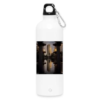 Gefangen zwischen den Schrauben - Trinkflasche mit Karabiner 750 ml - Weiß - Vorne