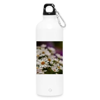 Gänseblümchen Blumen - Trinkflasche mit Karabiner 750 ml - Weiß - Vorne
