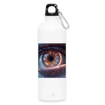 Feu de l’Œil Cosmique - Gourde en inox avec mousqueton 750 ml - blanc - Devant