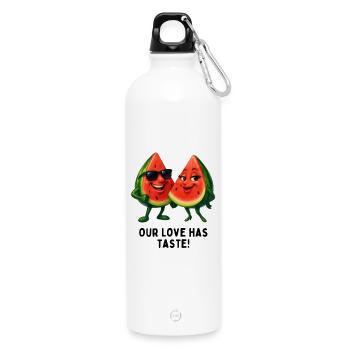 Melon love with taste - Water Bottle with carabiner 750 ml - white - Front
