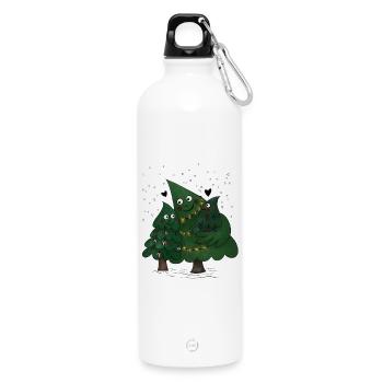 Little Christmas Tree Family - Water Bottle with carabiner 750 ml - white - Front