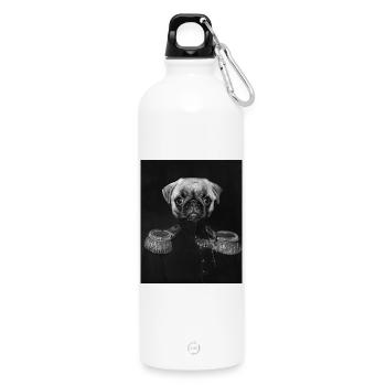 General Pug mit kaiserlichem Porträt - Trinkflasche mit Karabiner 750 ml - Weiß - Vorne