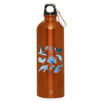 Ocean animals - Trinkflasche mit Karabiner 750 ml - Orange - Vorne