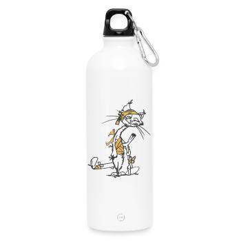 Resilient_Cat - Water Bottle with carabiner 750 ml - white - Front