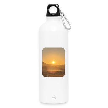 Wüstensonne am Horizont - Trinkflasche mit Karabiner 750 ml - Weiß - Vorne