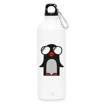 funky pinguin - Trinkflasche mit Karabiner 750 ml - Weiß - Vorne