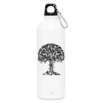 Fantasie Baum - Trinkflasche mit Karabiner 750 ml - Weiß - Vorne