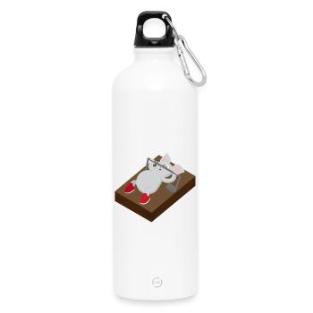 Kindermotiv Maus Kindershirt Mausefalle Training - Trinkflasche mit Karabiner 750 ml - Weiß - Vorne