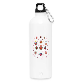 Mexikanische Heilige Herzen # 1 - Trinkflasche mit Karabiner 750 ml - Weiß - Vorne