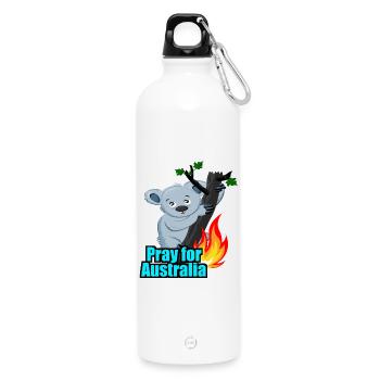 australia - pray for australia - Water Bottle with carabiner 750 ml - white - Front