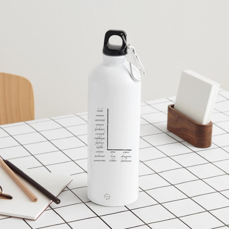 L’amour En Beaucoup de Langues Différentes Gourde en inox avec mousqueton 750 ml
