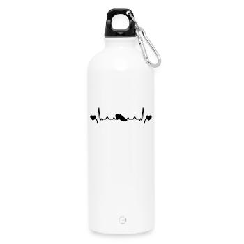 Latin danse Danse Danse Hommes Latin Heartbeat - Gourde en inox avec mousqueton 750 ml - blanc - Devant