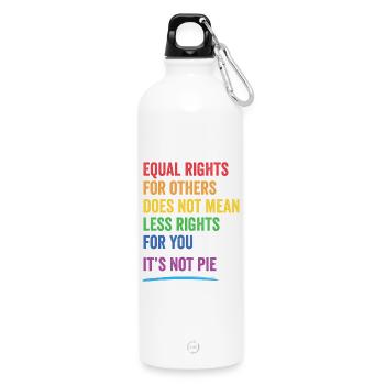 LGBT - Equal Rights For Others - Water Bottle with carabiner 750 ml - white - Front