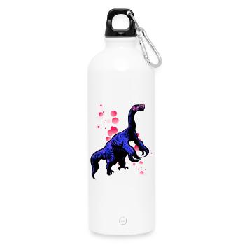 Therizinosaurus mit cooler Sonnenbrille - Trinkflasche mit Karabiner 750 ml - Weiß - Vorne