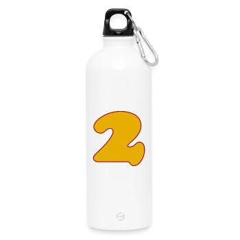 2 - Water Bottle with carabiner 750 ml - white - Front