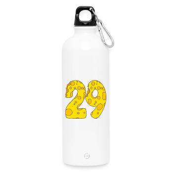 29 Jahre alt - 29. Geburtstag Geschenk - 1929 - Trinkflasche mit Karabiner 750 ml - Weiß - Vorne