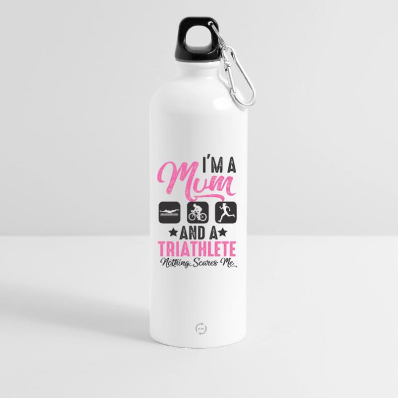 Ich Bin Eine Mutter Und Ein Triathlet Trinkflasche mit Karabiner 750 ml