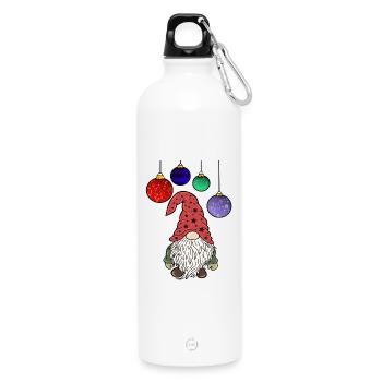 Christmas Gnom Weihnachts Wichtel - Trinkflasche mit Karabiner 750 ml - Weiß - Vorne