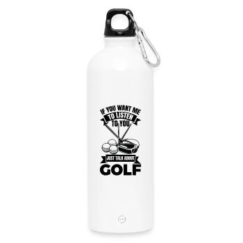 Lustiger Spruch für Golfer - Trinkflasche mit Karabiner 750 ml - Weiß - Vorne
