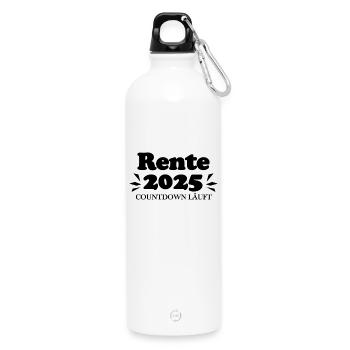 Rente 2025 Ruhestand Rentner Renteneintritt - Trinkflasche mit Karabiner 750 ml - Weiß - Vorne