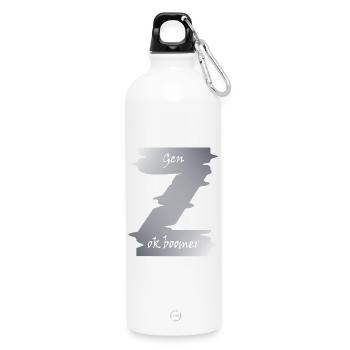 Generation Z Motiv Boomer digitales Zeitalter - Trinkflasche mit Karabiner 750 ml - Weiß - Vorne