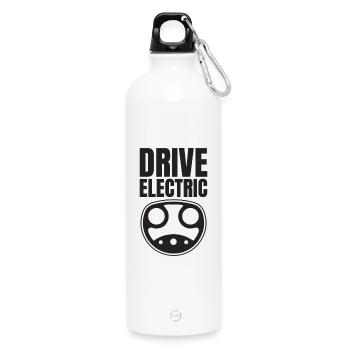 Drive Electric Supercharge - Electric Car Fans - Water Bottle with carabiner 750 ml - white - Front