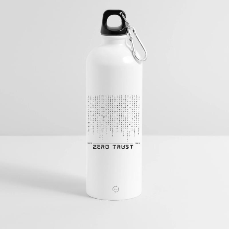 Zero Trust Binary Code Water Bottle with carabiner 750 ml