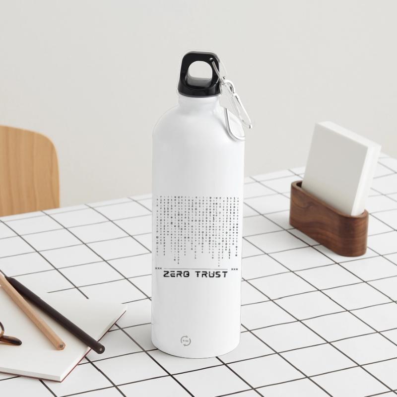 Zero Trust Binary Code Water Bottle with carabiner 750 ml