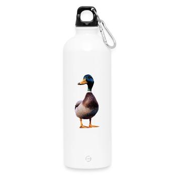 Duck, Mallard, Duckling, Duckling, , Duck - Water Bottle with carabiner 750 ml - white - Front
