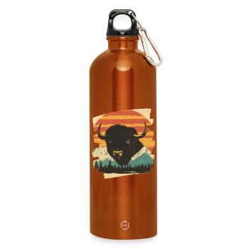 Bison Rétro - Gourde en inox avec mousqueton 750 ml - orange - Devant