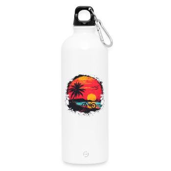 VTT des années 90 - Gourde en inox avec mousqueton 750 ml - blanc - Devant