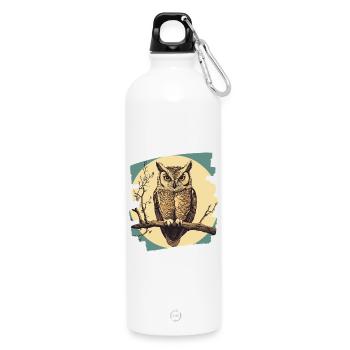 Eule - Trinkflasche mit Karabiner 750 ml - Weiß - Vorne