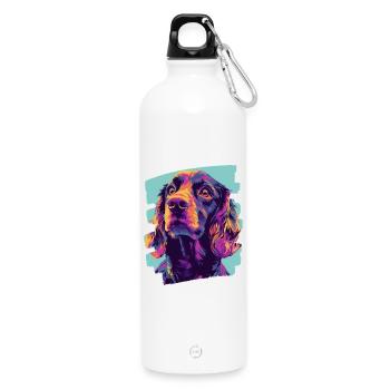 Cocker Spaniel - Gourde en inox avec mousqueton 750 ml - blanc - Devant