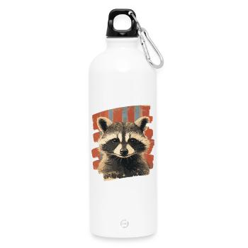 Raton laveur - Gourde en inox avec mousqueton 750 ml - blanc - Devant