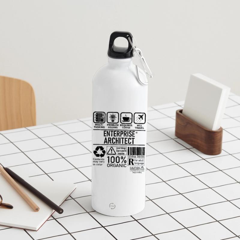 Enterprise Architect multi tasking problem solving Gourde en inox avec mousqueton 750 ml