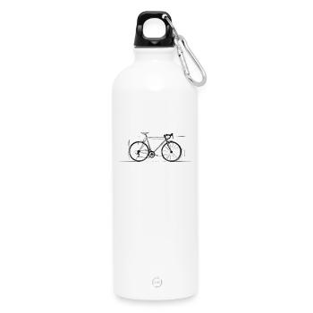 Beau dessin de vélo parfait pour les amateurs de cyclisme - Gourde en inox avec mousqueton 750 ml - blanc - Devant