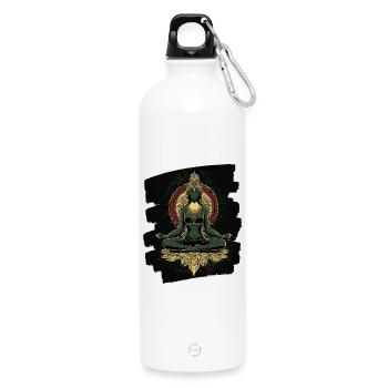 Yoga Namaste Meditation - Trinkflasche mit Karabiner 750 ml - Weiß - Vorne