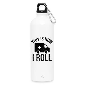 this is how I roll Ambulance Driver - Water Bottle with carabiner 750 ml - white - Front