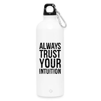 Faites toujours confiance à votre intuition - Gourde en inox avec mousqueton 750 ml - blanc - Devant