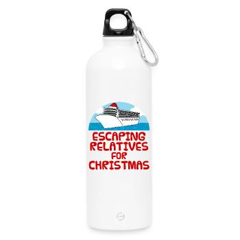 Flucht vor Verwandten für Weihnachten Kreuzfahrtschiff Lustig - Trinkflasche mit Karabiner 750 ml - Weiß - Vorne
