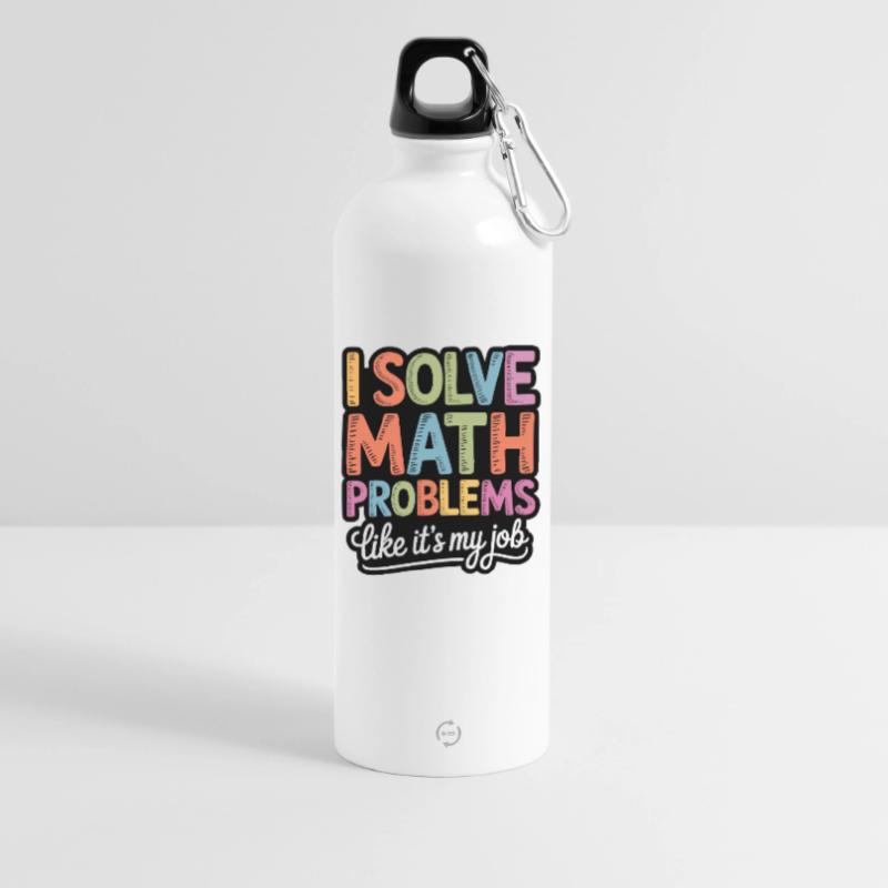 I Solve Math Problems Like a Pro Water Bottle with carabiner 750 ml