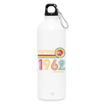 Retro 1970s Vibe Design - Water Bottle with carabiner 750 ml - white - Front