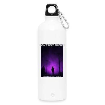 Je n'ai pas besoin d'amis en disant Esthétique sombre - Gourde en inox avec mousqueton 750 ml - blanc - Devant