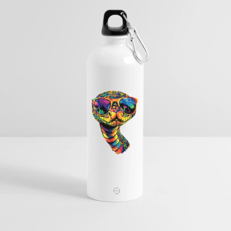 serpent, python, cobra, serpent à sonnettes, serpents Gourde en inox avec mousqueton 750 ml