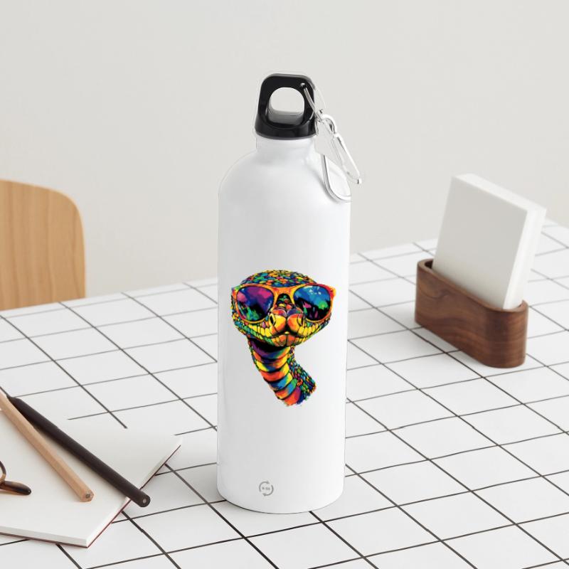 Schlange Python Kobra Klapperschlange Schlangen Trinkflasche mit Karabiner 750 ml