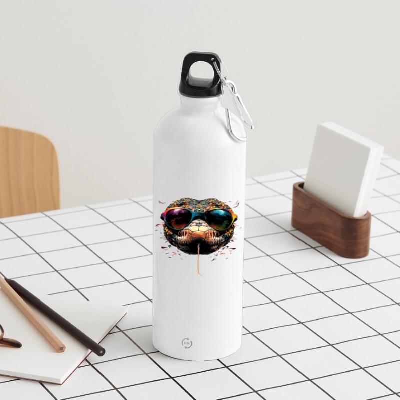 serpent, python, cobra, serpent à sonnettes, serpents Gourde en inox avec mousqueton 750 ml